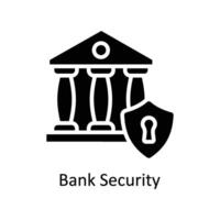 banco seguridad vector sólido icono estilo ilustración. eps 10 archivo