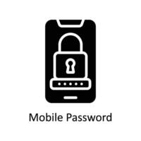 Mobile Password Vector Solid icon Style illustration. EPS 10 File