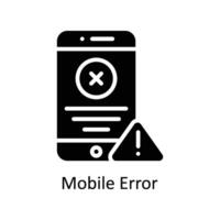 Mobile Error Vector Solid icon Style illustration. EPS 10 File