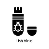 USB virus vector sólido icono estilo ilustración. eps 10 archivo