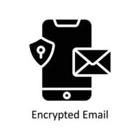 Encrypted Email  Vector Solid icon Style illustration. EPS 10 File