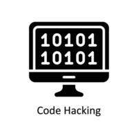 Code Hacking Vector Solid icon Style illustration. EPS 10 File