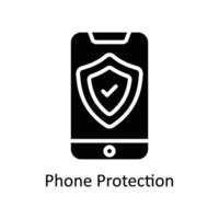 Phone Protection Vector Solid icon Style illustration. EPS 10 File