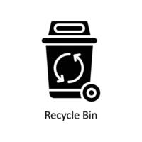 Recycle Bin Vector Solid icon Style illustration. EPS 10 File