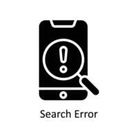 Search Error Vector Solid icon Style illustration. EPS 10 File