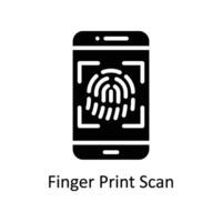 Finger print Scan Vector Solid icon Style illustration. EPS 10 File