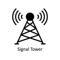 Signal Tower Vector Solid icon Style illustration. EPS 10 File