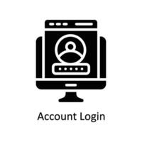 Account Login Vector Solid icon Style illustration. EPS 10 File
