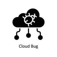 Cloud bug Vector Solid icon Style illustration. EPS 10 File