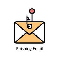 Phishing Email Vector Filled outline icon Style illustration. EPS 10 File