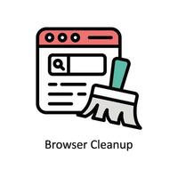 Browser Cleanup  Vector Filled outline icon Style illustration. EPS 10 File