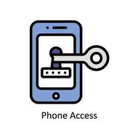 Phone Access Vector Filled outline icon Style illustration. EPS 10 File