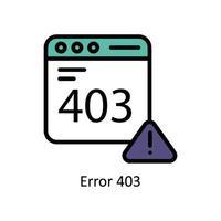 error 403 vector lleno contorno icono estilo ilustración. eps 10 archivo