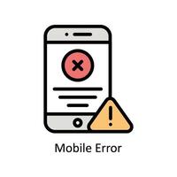 Mobile Error Vector Filled outline icon Style illustration. EPS 10 File