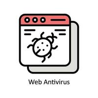 Web Antivirus Vector Filled outline icon Style illustration. EPS 10 File