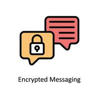 Encrypted Messaging Vector Filled outline icon Style illustration. EPS 10 File