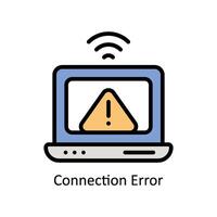 Connection Error  Vector Filled outline icon Style illustration. EPS 10 File