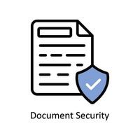 Document Security  Vector Filled outline icon Style illustration. EPS 10 File