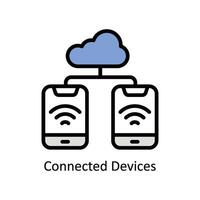 Connected Devices Vector Filled outline icon Style illustration. EPS 10 File