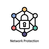Network Protection  Vector Filled outline icon Style illustration. EPS 10 File