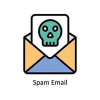 Spam Email  Vector Filled outline icon Style illustration. EPS 10 File