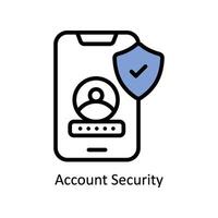 Account Security Vector Filled outline icon Style illustration. EPS 10 File