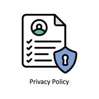 Privacy Policy  Vector Filled outline icon Style illustration. EPS 10 File