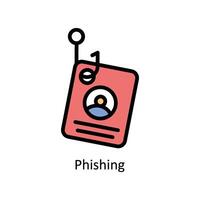 Phishing Vector Filled outline icon Style illustration. EPS 10 File