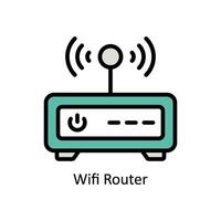 Wifi Router Vector Filled outline icon Style illustration. EPS 10 File