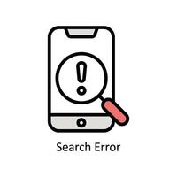 Search Error Vector Filled outline icon Style illustration. EPS 10 File