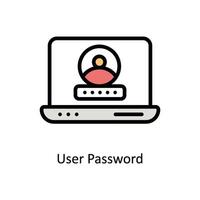 User Password Vector Filled outline icon Style illustration. EPS 10 File