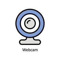 Webcam Vector Filled outline icon Style illustration. EPS 10 File