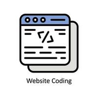 website Coding Vector Filled outline icon Style illustration. EPS 10 File