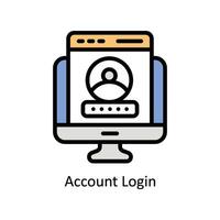 Account Login Vector Filled outline icon Style illustration. EPS 10 File