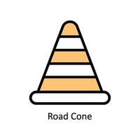 Road Cone  Vector Filled outline icon Style illustration. EPS 10 File