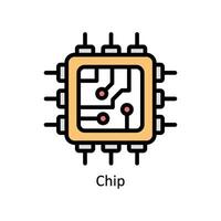 chip Vector Filled outline icon Style illustration. EPS 10 File