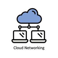 Cloud Networking Vector Filled outline icon Style illustration. EPS 10 File