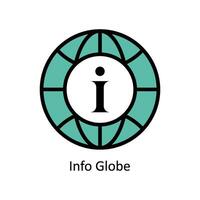 Info Globe Vector Filled outline icon Style illustration. EPS 10 File