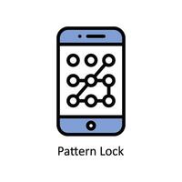 Pattern Lock Vector Filled outline icon Style illustration. EPS 10 File