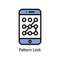 Pattern Lock Vector Filled outline icon Style illustration. EPS 10 File