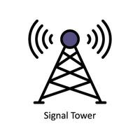 Signal Tower Vector Filled outline icon Style illustration. EPS 10 File