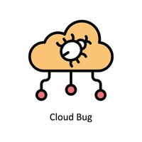 Cloud bug Vector Filled outline icon Style illustration. EPS 10 File