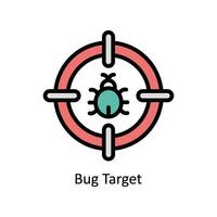 Bug Target Vector Filled outline icon Style illustration. EPS 10 File