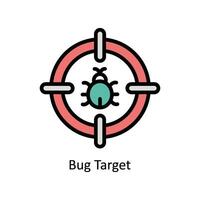 Bug Target Vector Filled outline icon Style illustration. EPS 10 File