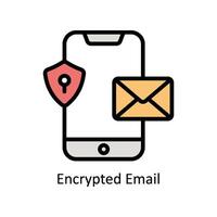 Encrypted Email  Vector Filled outline icon Style illustration. EPS 10 File