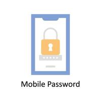 Mobile Password Vector Flat icon Style illustration. EPS 10 File