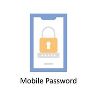 Mobile Password Vector Flat icon Style illustration. EPS 10 File