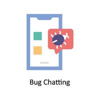 Bug Chatting  Vector Flat icon Style illustration. EPS 10 File