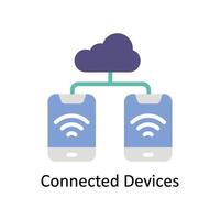 Connected Devices Vector Flat icon Style illustration. EPS 10 File