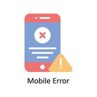 Mobile Error Vector Flat icon Style illustration. EPS 10 File